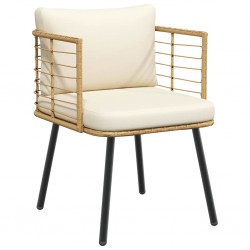 Sonata H Градински стол с възглавници Natural Poly Rattan - Scaune de grădină