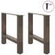 Sonata H Крака за масичка за кафе естествена стомана 2 бр. 50x(42-43) см