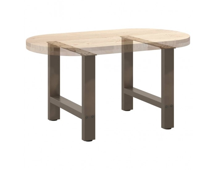 Sonata H Крака за масичка за кафе естествена стомана 2 бр. 50x(42-43) см