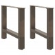 Sonata H Крака за масичка за кафе естествена стомана 2 бр. 50x(42-43) см