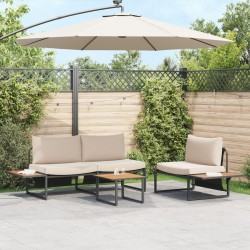 Sonata H кафява градинска маса 55x55x35 см DPC и стомана - Unelte și accesorii de grădină