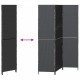 Sonata H Пространствен разделител 3 панела, сгъваем, черен, 146x180 см, полиратан