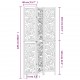 Sonata H Разделител за стая, 3 панела, бял, дърво пауловния масив