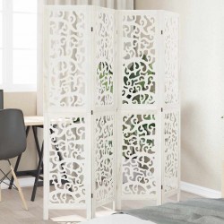 Sonata H Разделител за стая, 4 панела, бял, дърво пауловния масив - Electrocasnice și accesorii pentru living