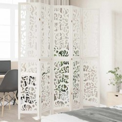 Sonata H Разделител за стая, 5 панела, бял, дърво пауловния масив - Electrocasnice și accesorii pentru living