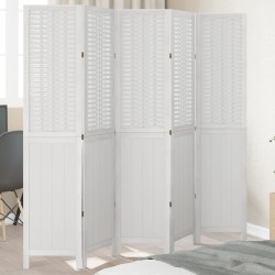 Sonata H Разделител за стая, 5 панела, бял, дърво пауловния масив - Electrocasnice și accesorii pentru living