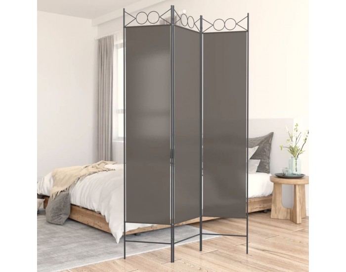Sonata H Параван за стая, 3 панела, антрацит, 120x200 cм, текстил