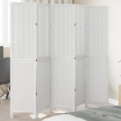 Sonata H Разделител за стая, 5 панела, бял, дърво пауловния масив - Electrocasnice și accesorii pentru living