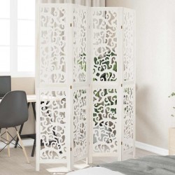 Sonata H Разделител за стая, 4 панела, бял, дърво пауловния масив - Electrocasnice și accesorii pentru living