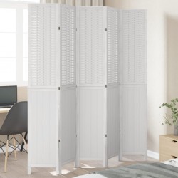 Sonata H Разделител за стая, 5 панела, бял, дърво пауловния масив - Electrocasnice și accesorii pentru living