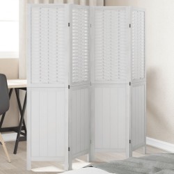 Sonata H Разделител за стая, 4 панела, бял, дърво пауловния масив - Electrocasnice și accesorii pentru living