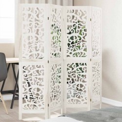 Sonata H Разделител за стая, 4 панела, бял, дърво пауловния масив - Electrocasnice și accesorii pentru living