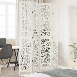 Sonata H Разделител за стая, 4 панела, бял, дърво пауловния масив - Electrocasnice și accesorii pentru living