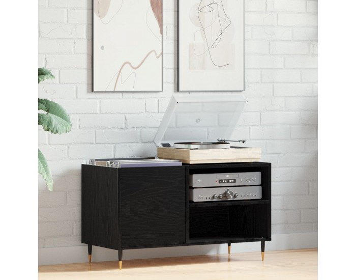 Sonata H Кетър за записи Черен Дъб 84,5x38x48 см Инженерна дървесина