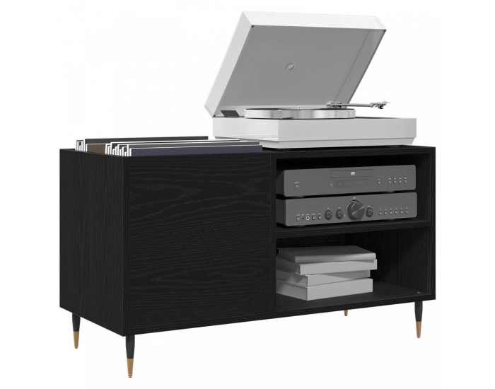 Sonata H Кетър за записи Черен Дъб 84,5x38x48 см Инженерна дървесина