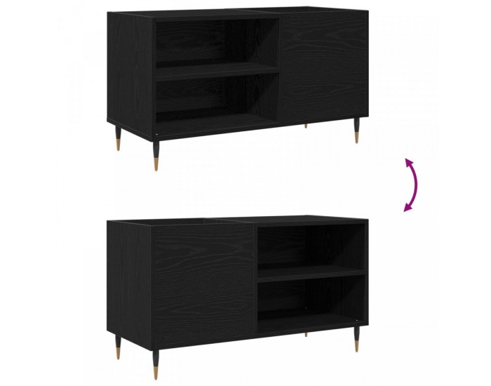 Sonata H Кетър за записи Черен Дъб 84,5x38x48 см Инженерна дървесина
