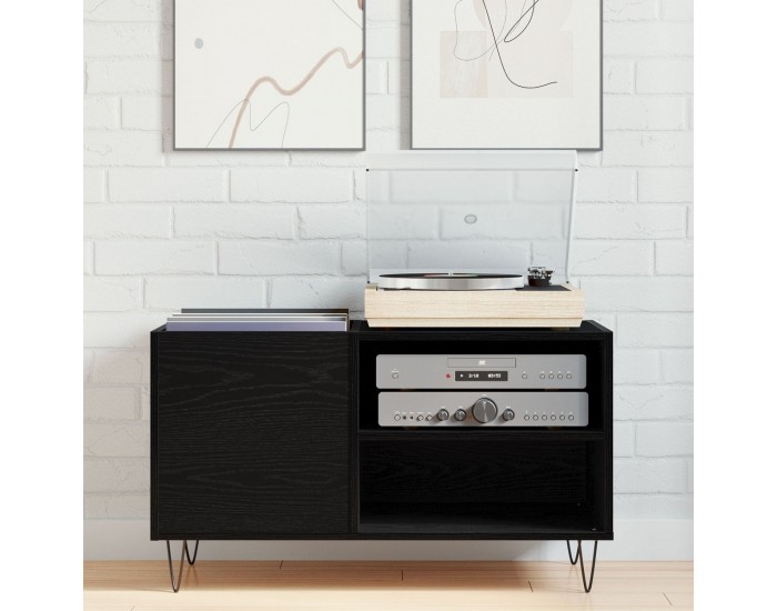Sonata H Записващ шкаф Черен Дъб 84,5x38x48 см Инженерна дървесина