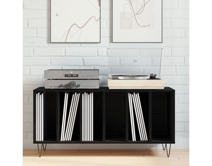 Sonata H Кабинет за записи Черен дъб 100x38x48 см Инженерна дървесина