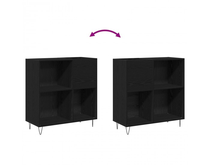 Sonata H Кабинет за Записи Черен Дъб 84.5x38x90 см Инженерна Дървесина