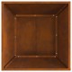 Sonata H Огнище квадратна кафява 60x60x35 см от обветрена стомана