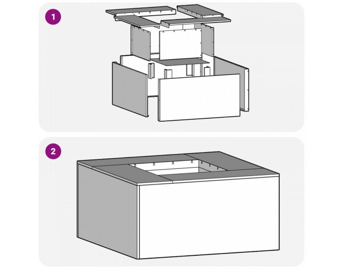 Sonata H Огнище Квадратно 60x60x30 см Отвътре