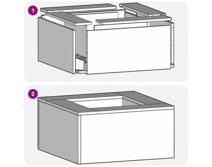 Sonata H Кладенец Черен 80x80x40 см Стомана