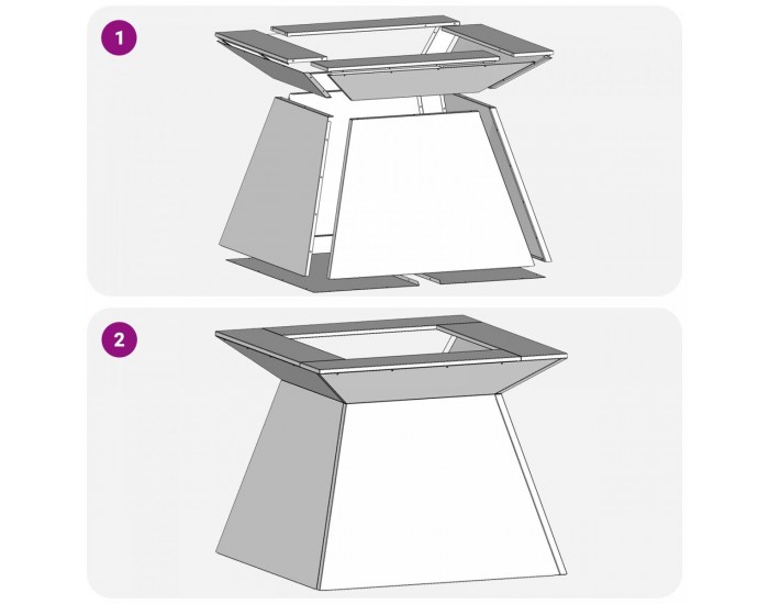 Sonata H Огнище 60x60x50 см, обветрена стомана