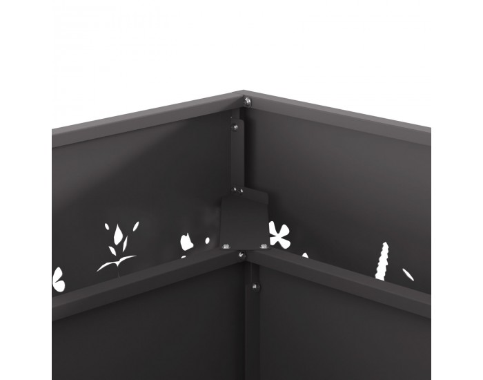 Sonata H Огнище Квадратно Черно 60x60x30 см Стомана