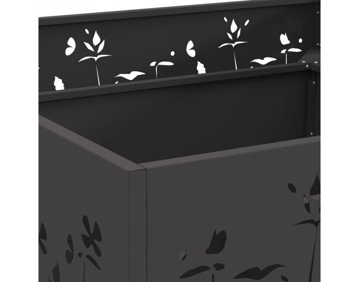 Sonata H Огнище Квадратно Черно 80x80x30 см Стомана