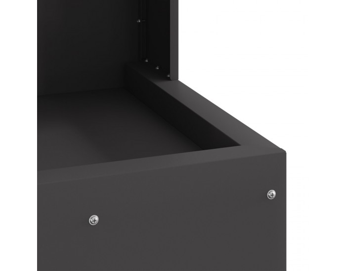 Sonata H Огнище Квадратно Черно 35x35x100 см Стомана