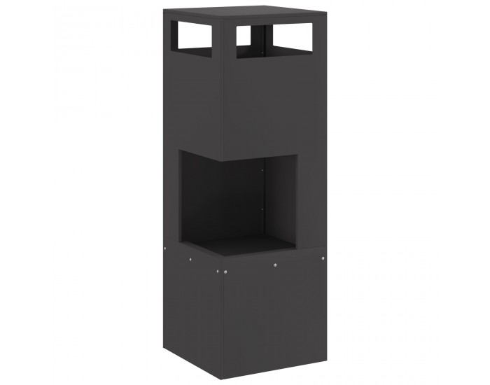 Sonata H Огнище Квадратно Черно 35x35x100 см Стомана
