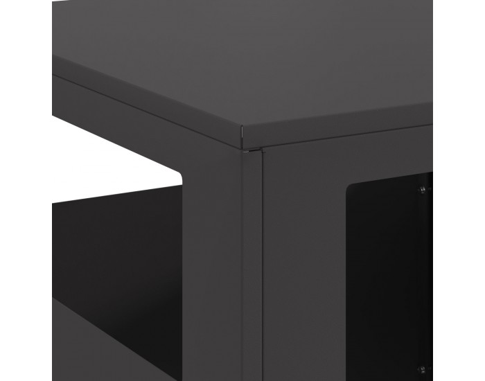 Sonata H Огнище Квадратно Черно 35x35x100 см Стомана