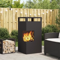 Sonata H Огнище Черно 50x50x100 см Стомана - Pentru șeminee, coșuri de fum și sobe pe lemne