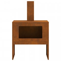 Sonata H Огнище с комин 60x40x96 см от Weathering Steel - Pentru șeminee, coșuri de fum și sobe pe lemne