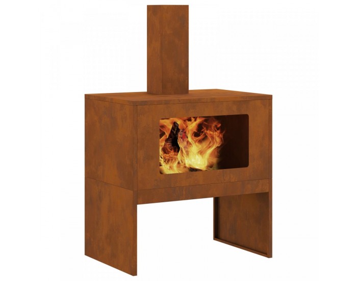 Sonata H Огнище с комин 60x40x96 см от Weathering Steel