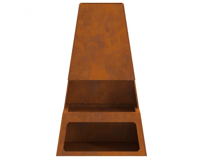 Sonata H Огнище с място за съхранение на дърва 60x35x100 см от Weathering Steel