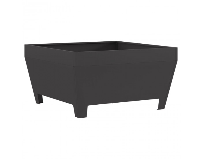 Sonata H Черно квадратно огнище 80x80x43 см от стомана