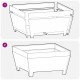 Sonata H Черно квадратно огнище 80x80x43 см от стомана