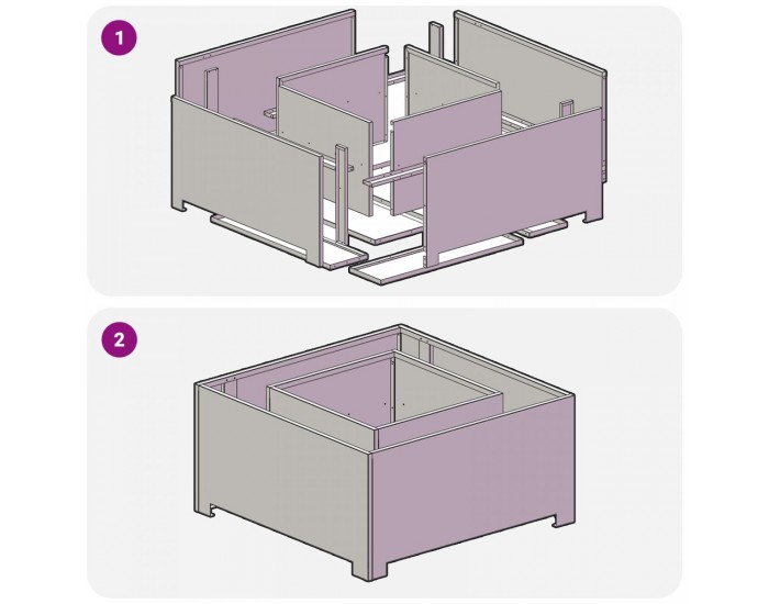 живоXL Огнище Квадратно 80x80x40 см Обработена стомана