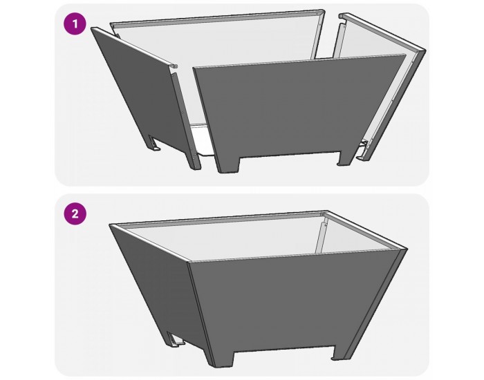 Sonata H Пожарна яма Квадратна 60x60x30 см от Обветрена стомана