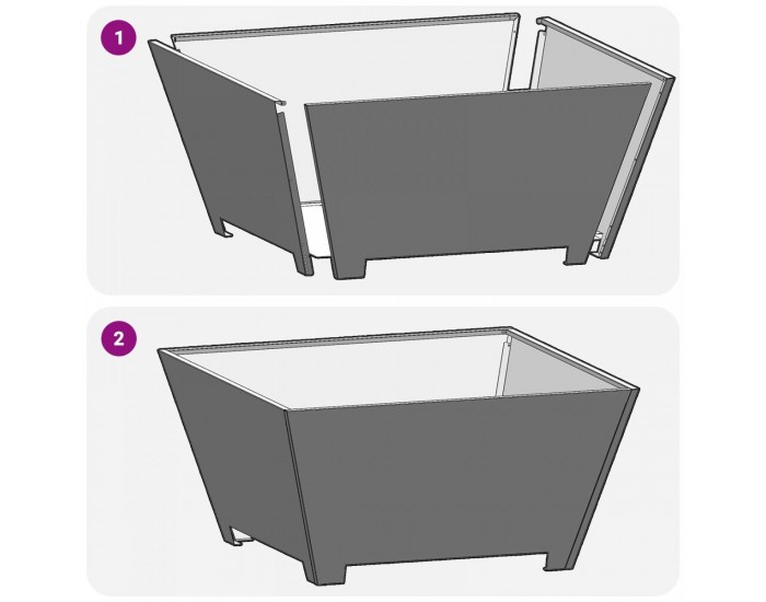 Sonata H Огнище квадрат 80x80x40 см от атмосферна стомана