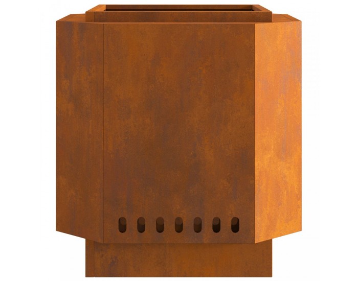 Sonata H Бездимна камина 48x48x51 см от атмосферна стомана