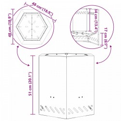 Sonata H Бездимно Огнище Шестоъгълно 48x48x51 см От Корутирана Стомана - Pentru șeminee, coșuri de fum și sobe pe lemne