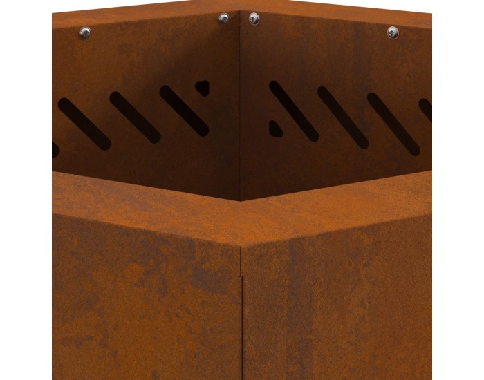 Sonata H Бездимно Огнище Шестоъгълно 48x48x51 см От Корутирана Стомана