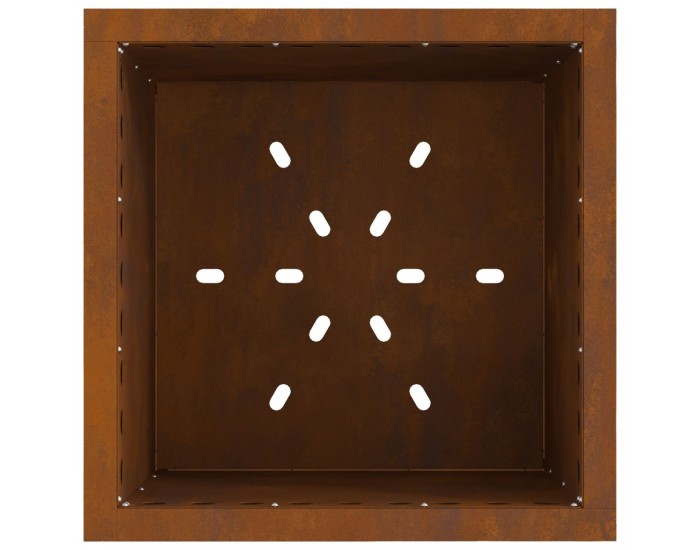 Sonata H Бездимна огнище Квадратна 48x48x50 см Облагана стомана