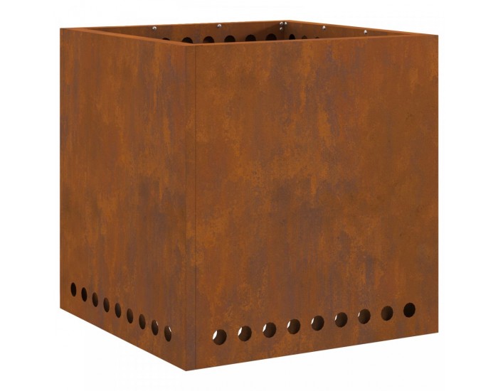 Sonata H Бездимна огнище Квадратна 48x48x50 см Облагана стомана