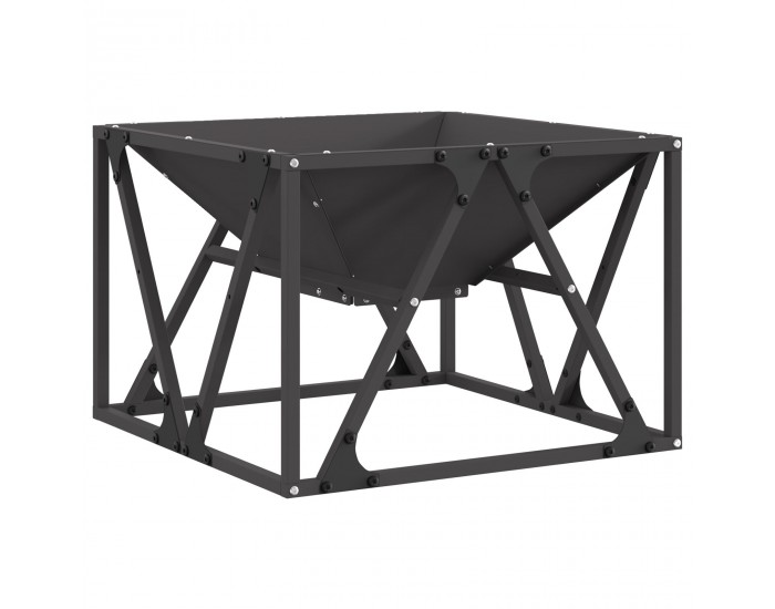 Sonata H Огнище Квадратно Черно 50x50x35 см Стомана