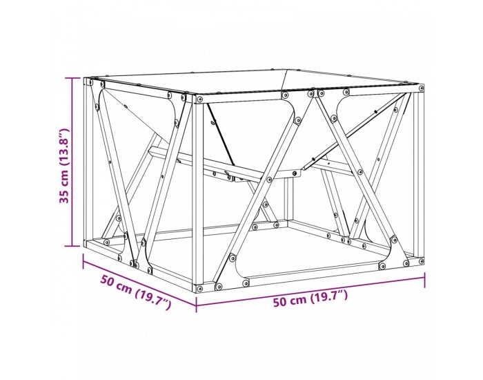 Sonata H Огнище Квадратно 50x50x35 см от Обветрена Стомана