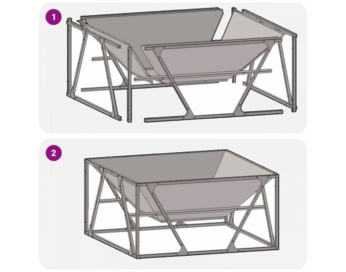 Sonata H Огнище Квадратно Черно 80x80x40 см Стомана