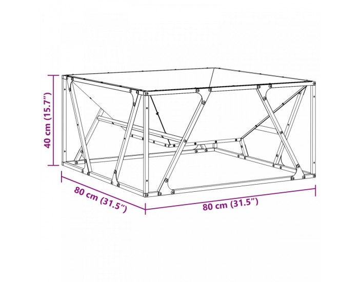 Sonata H Огнище Квадратно 80x80x40 см от Стомана